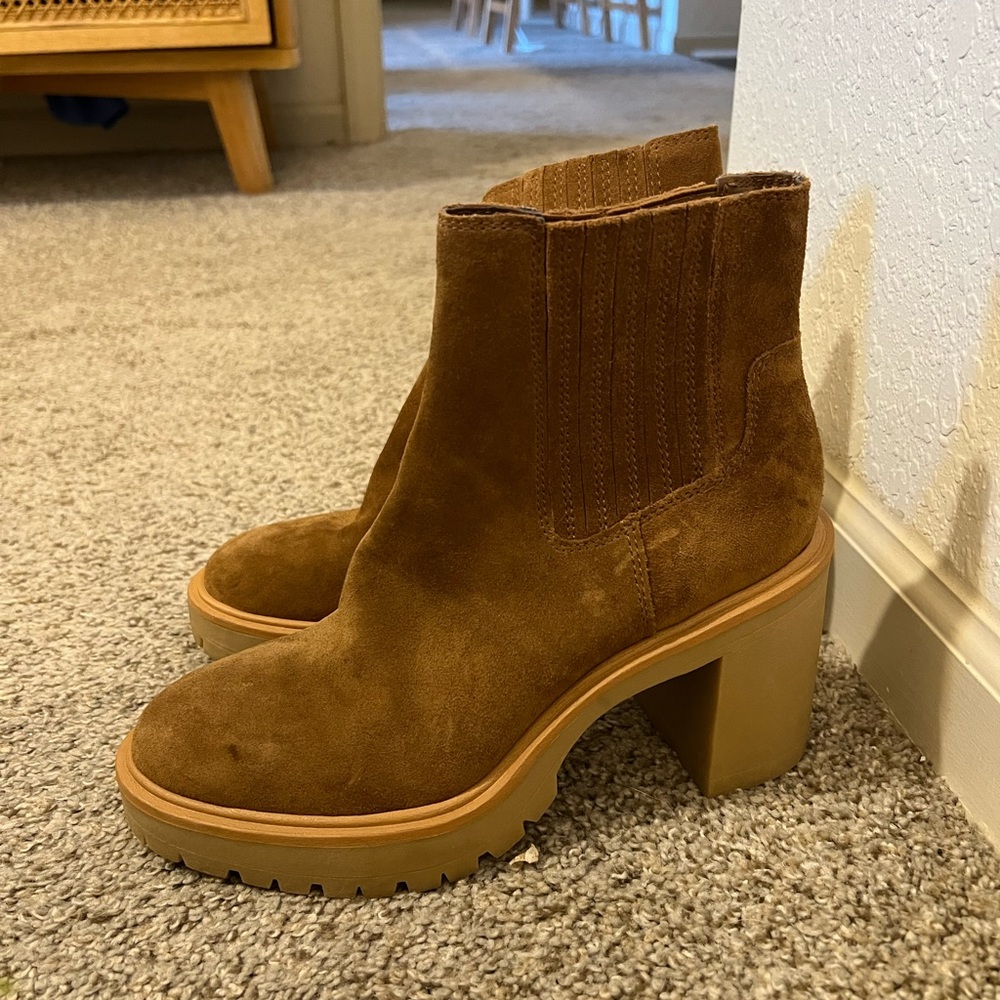 Dolce Vita Brown heeled booties worn once or twice!